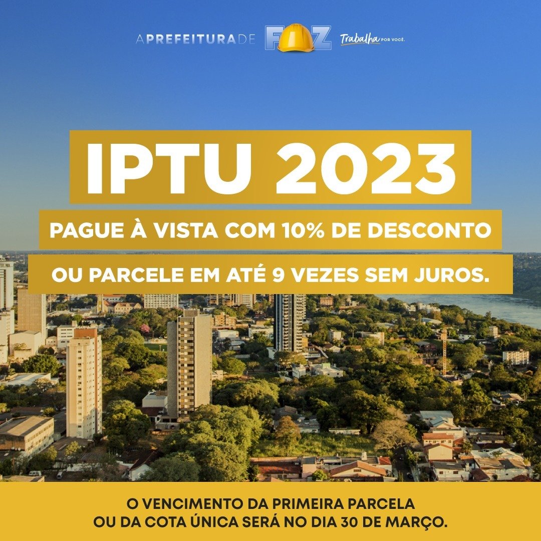 Boletos Para O Pagamento Do Iptu 2023 Já Estão Disponíveis No Site Da Prefeitura Br 8108