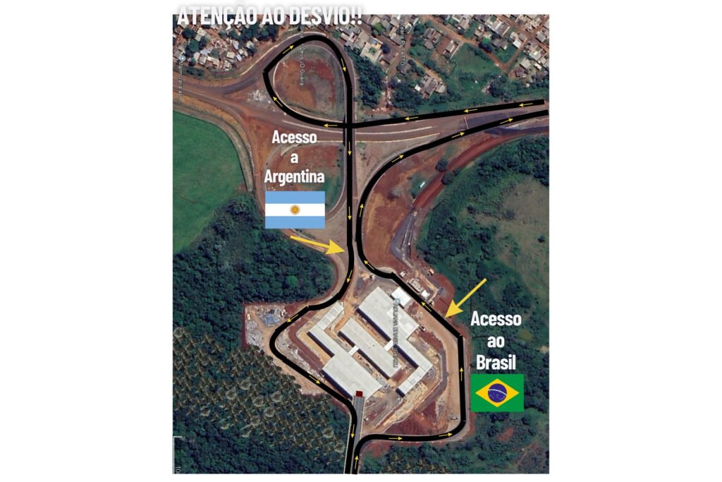 Acesso à ponte entre Brasil e Argentina em Foz do Iguaçu terá desvios a partir desta sexta Foto: DER